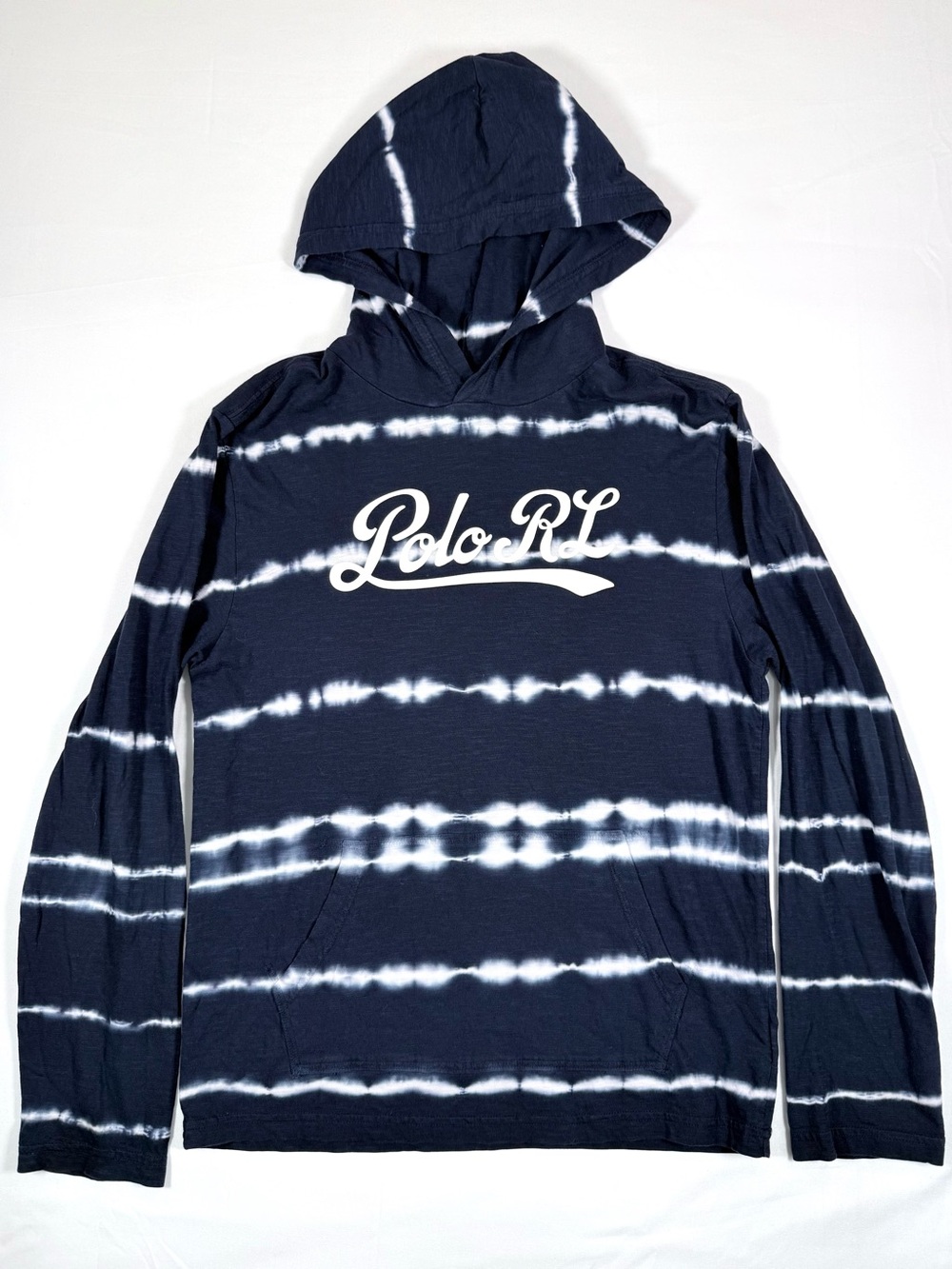 POLO RALPH LAUREN Boys Hooded Shirt L 14-16 Tie Dye Polo RL Preppy Streetwear